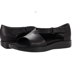 Munro Peyton Sandal Open Toe WMNS 9.5 Black Leather Adjustable Cushioned Comfort